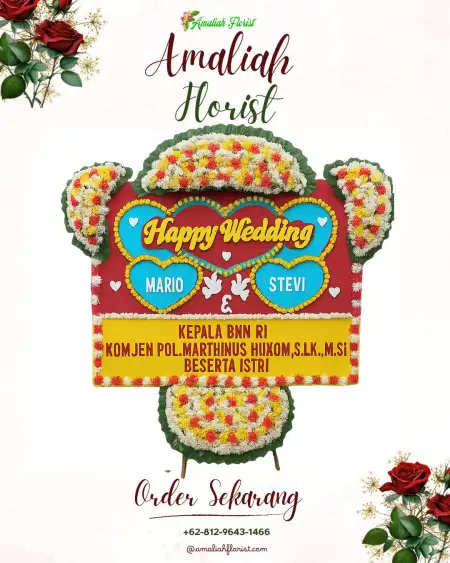 Papan Bunga Pernikahan Purnama Tunggal